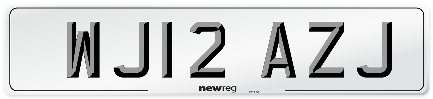 WJ12 AZJ Number Plate from New Reg